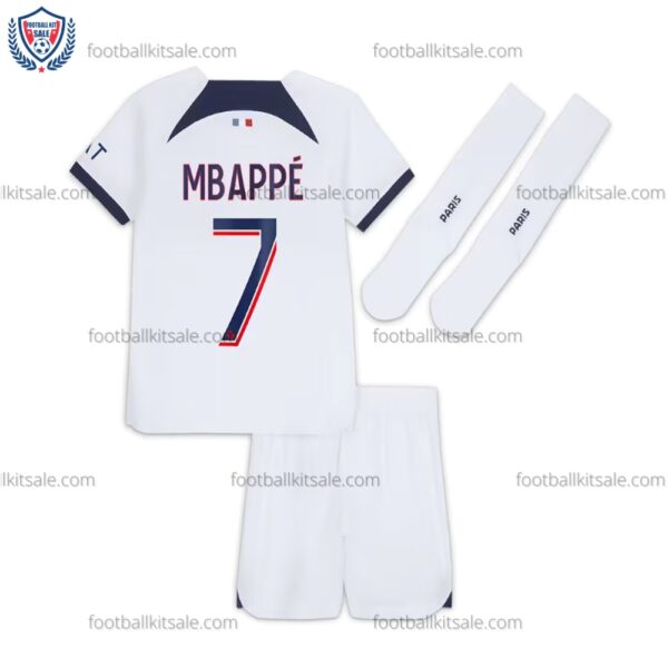 PSG Mbappe 7 Away Kids Football Kit 23/24