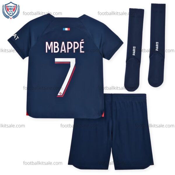 PSG Mbappe 7 Home Kids Football Kit 23/24