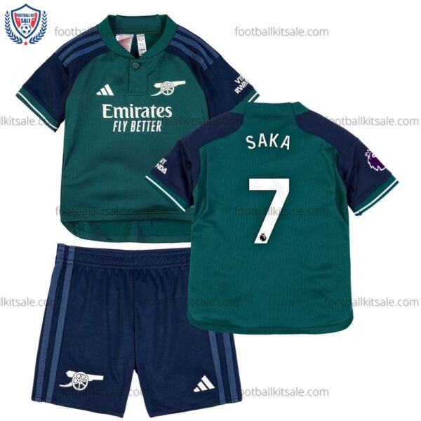 Arsenal Saka 7 Third Kids Football Kit 23/24