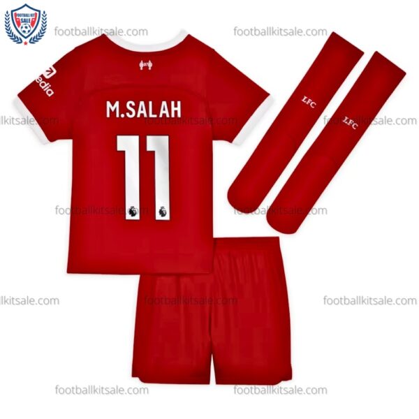 Liverpool Salah 11 Home Kids Football Kit 23/24