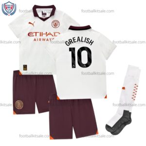 Man City 23/24 Grealish 10 Away Kid Football Kits Sale