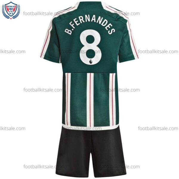 Man Utd Fernandes 8 Away Kids Football Kit 23/24