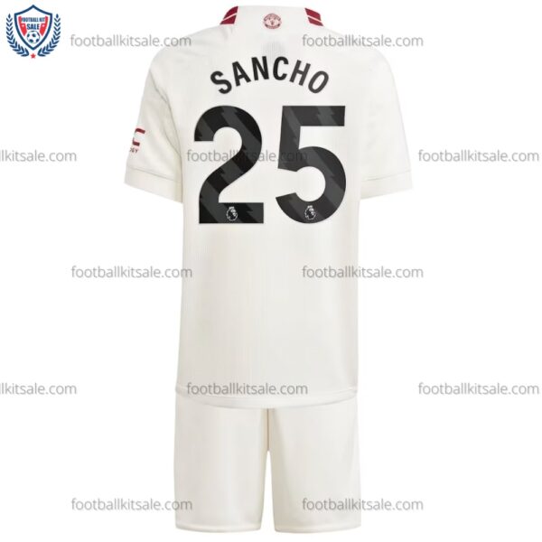 Man Utd Sancho 25 Third Kids Football Kit 23/24