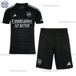 Arsenal Goalkeeper Black Kids Football Kit 23/24