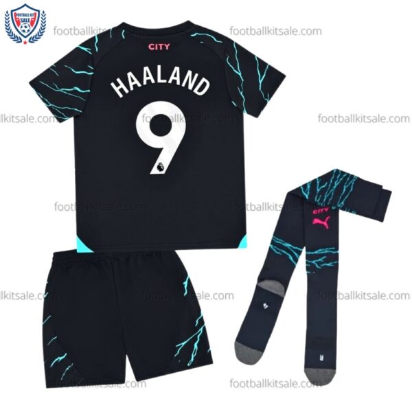 Man City Haaland 9 Third Kids Football Kit 23/24