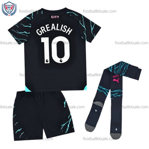 Man City Grealish 10 Third Kids Football Kit 23/24
