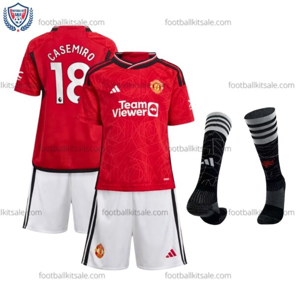 Man Utd 23/24 Casemiro 18 Home Kid Football Kits Sale