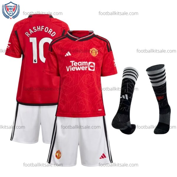 Man Utd 23/24 Rashford 10 Home Kid Football Kits Sale