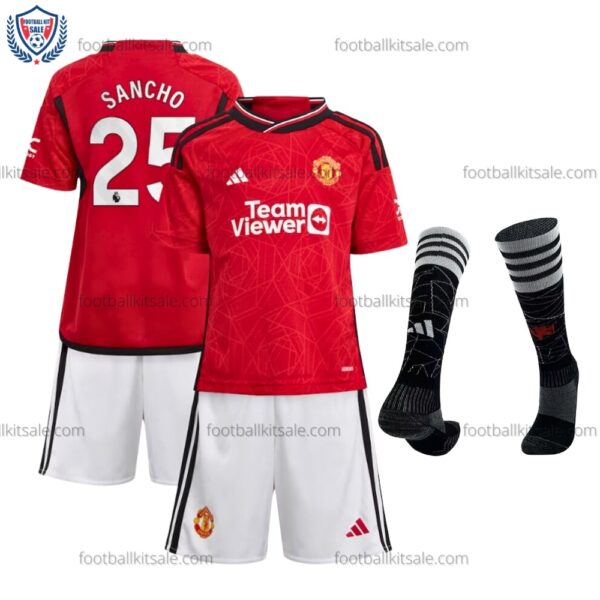 Man Utd 23/24 Sancho 25 Home Kid Football Kits Sale