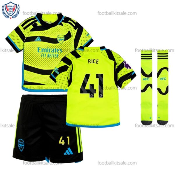 Arsenal 23/24 Rice 41 Away Kid Football Kits Sale