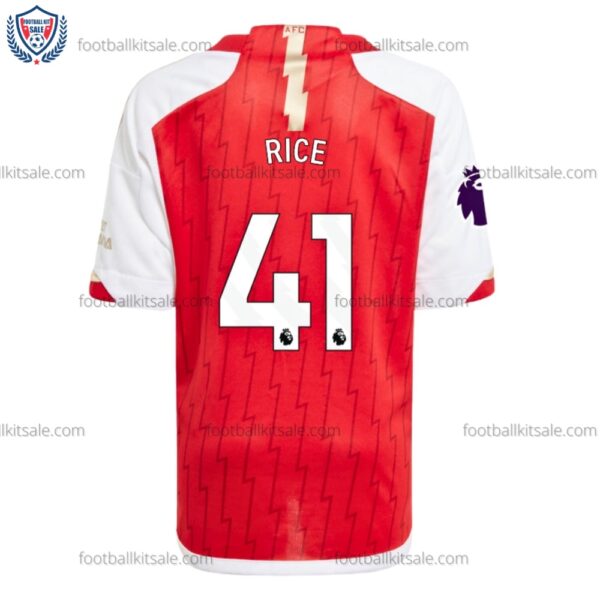 Arsenal 23/24 Rice 41 Home Kid Football Kits Sale