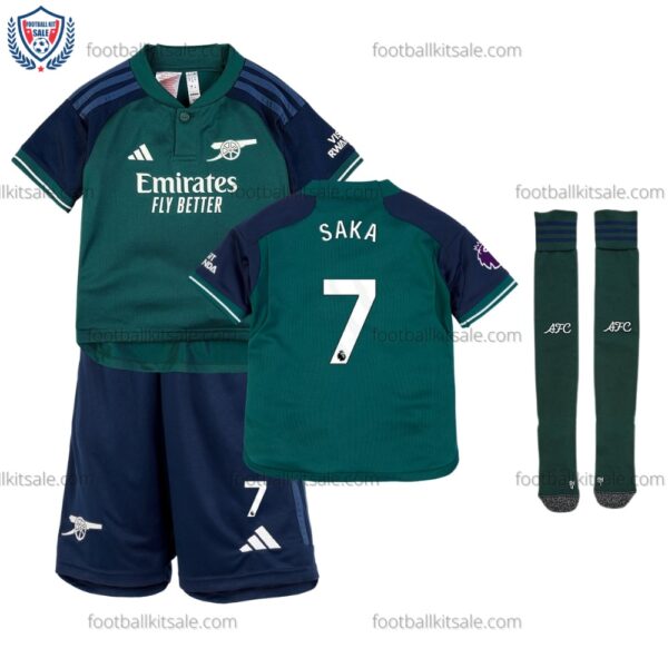 Arsenal 23/24 Saka 7 Third Kid Football Kits Sale