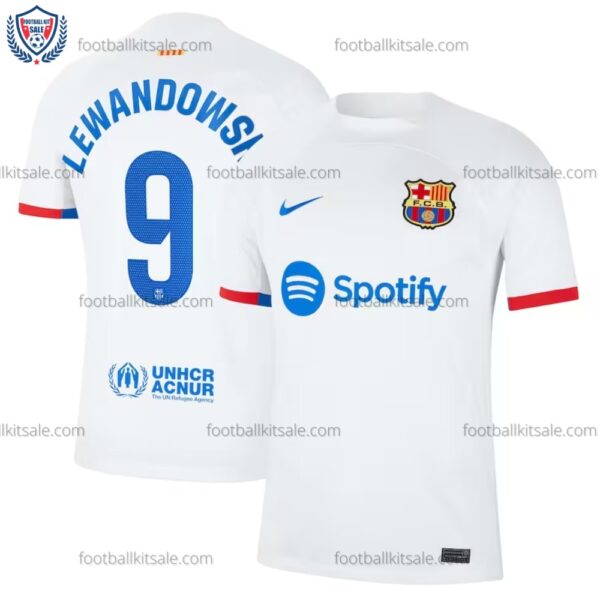 Barcelona 23/24 Lewandowski 9 Away Football Shirt Sale