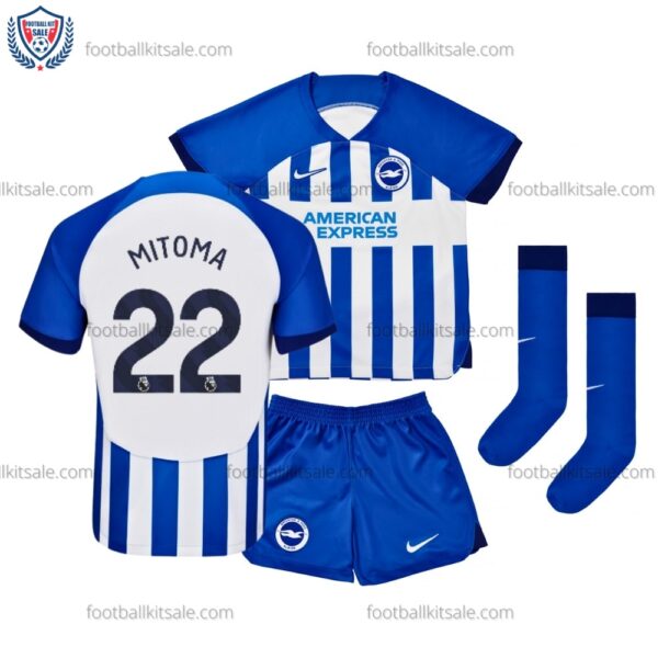 Brighton 23/24 Mitoma 22 Home Kid Football Kits Sale