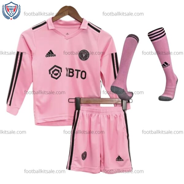 Inter Miami 23/24 Home Long Sleeve Kid Football Kits Sale