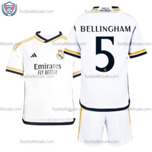 Real Madrid 23/24 Bellingham 5 Home Kid Football Kits Sale