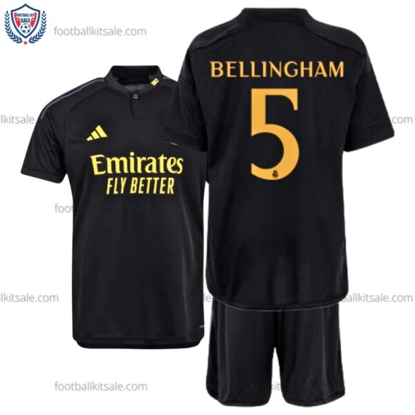 Real Madrid 23/24 Bellingham 5 Third Kid Football Kits Sale