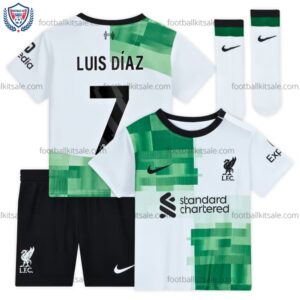 Liverpool 23/24 Luis Diaz 7 Away Kid Football Kits Sale