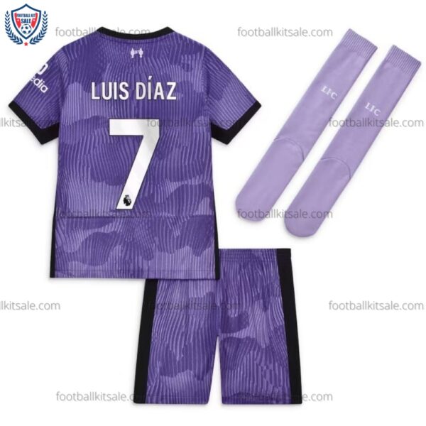 Liverpool 23/24 Luis Diaz 7 Third Kid Football Kits Sale