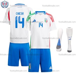 Italy 2024 Chiesa 14 Away Kid Football Kits Sale
