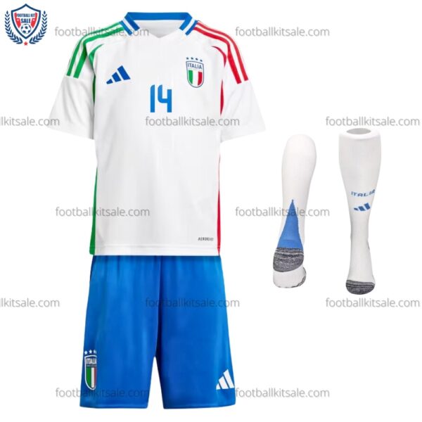 Italy 2024 Chiesa 14 Away Kid Football Kits Sale