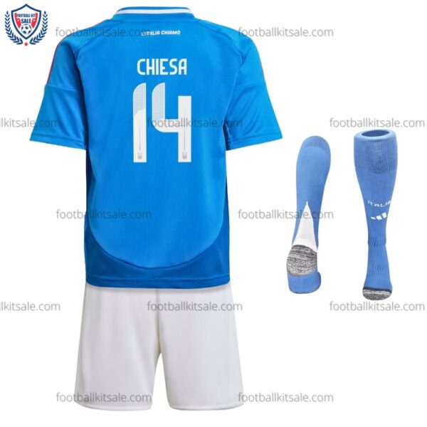 Italy 2024 Chiesa 14 Home Kid Football Kits Sale