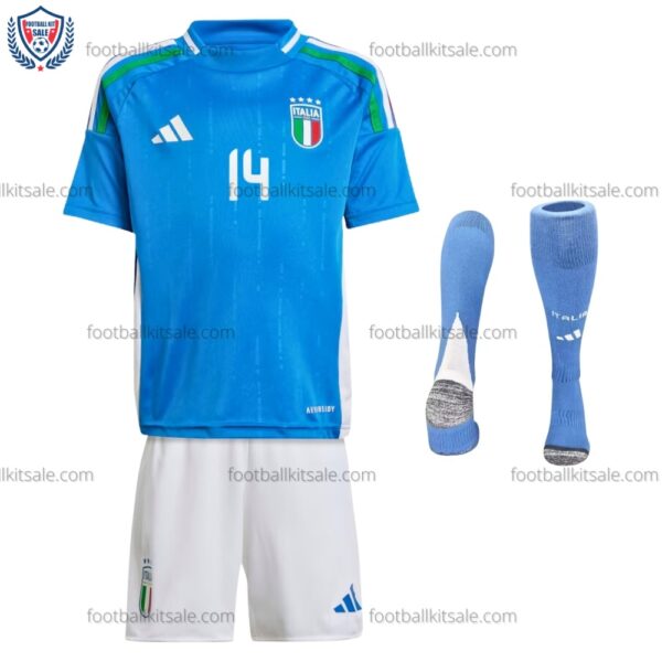 Italy 2024 Chiesa 14 Home Kid Football Kits Sale